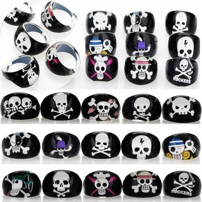 

10pcs Mixed Cute Skull Children Kids Resin Lucite Rings Jewelry Party Wedding Xmas Gift