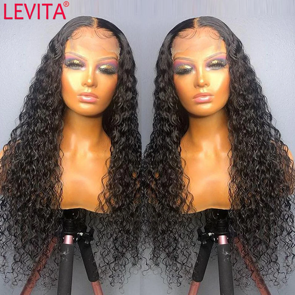 30 Inch Deep Wave Frontal Wig PrePlucked Natural Hair Closure Wigs Brazilian Glueless Brown Lace Front Human Hair Wigs For Women