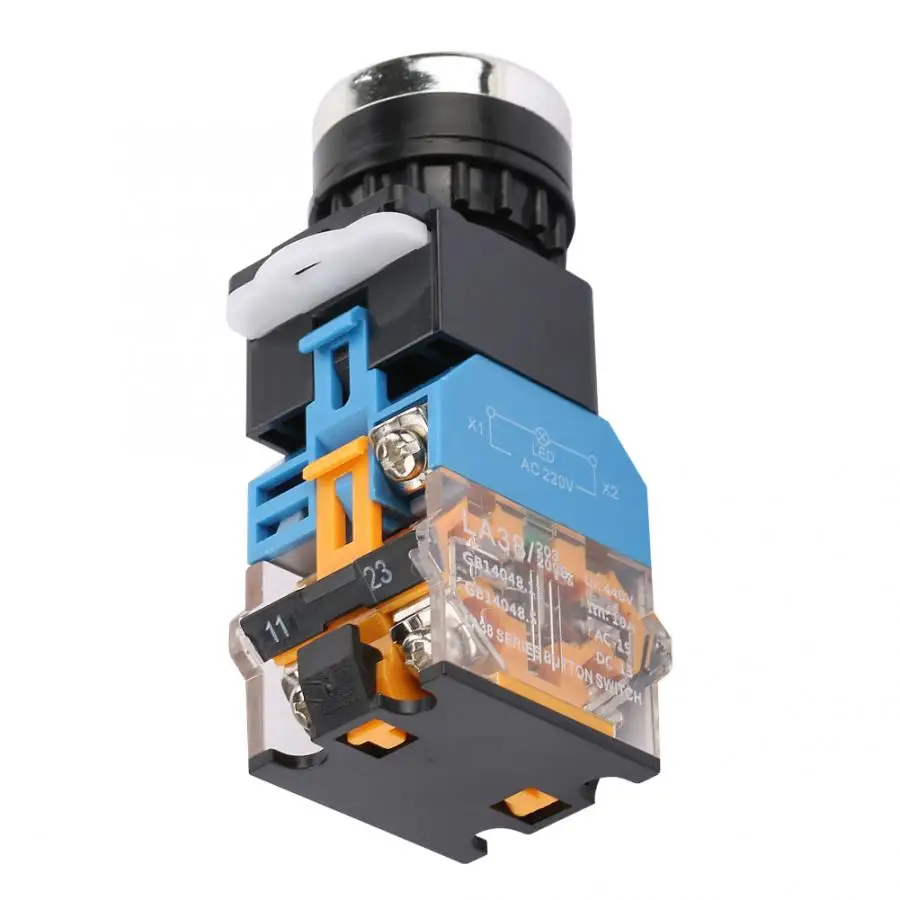 _ Самоблокирующийся Красный кнопочный переключатель со светодиодный светильник