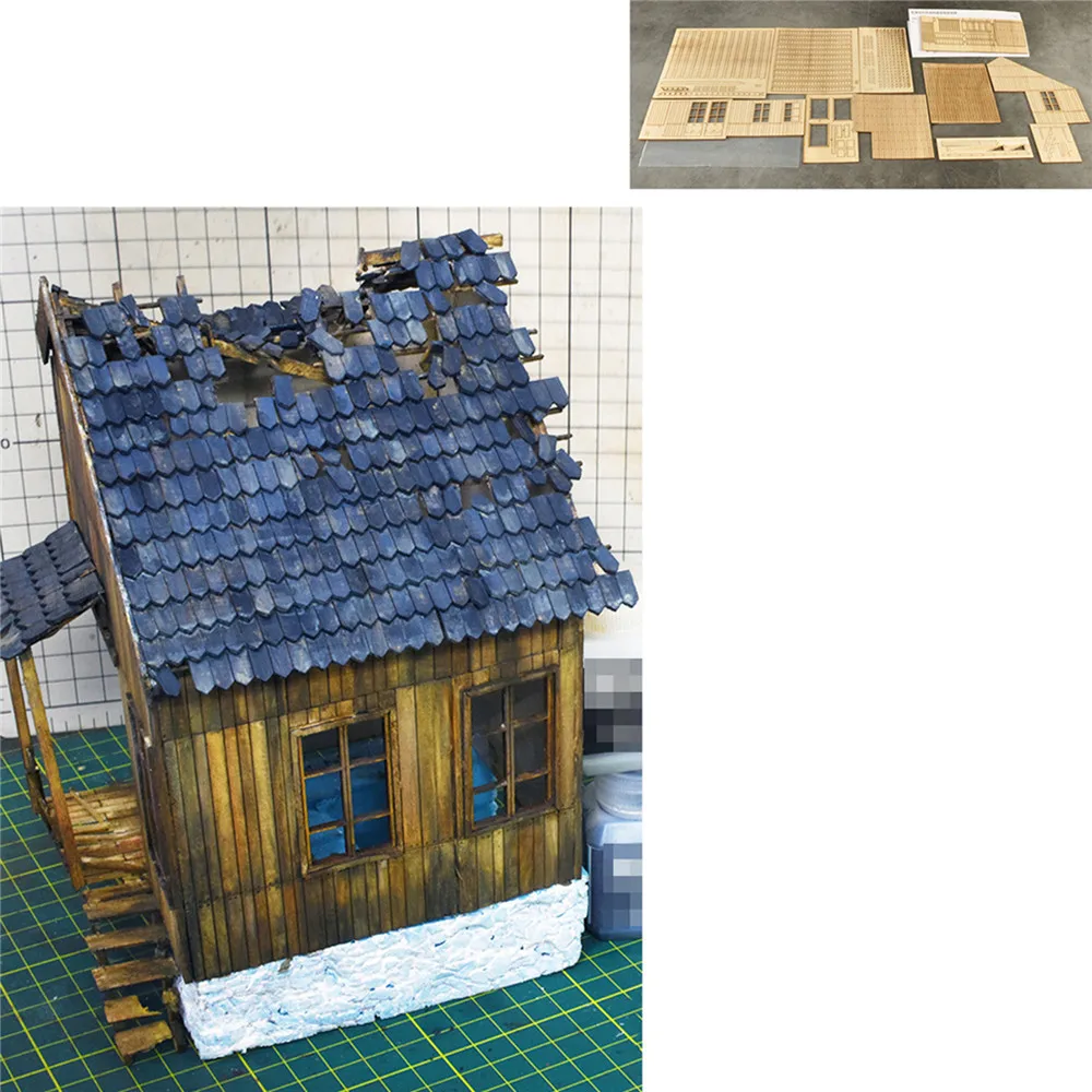 Сценическая военная модель здания DIY scension люкс 1/35 разрушенный Европейский