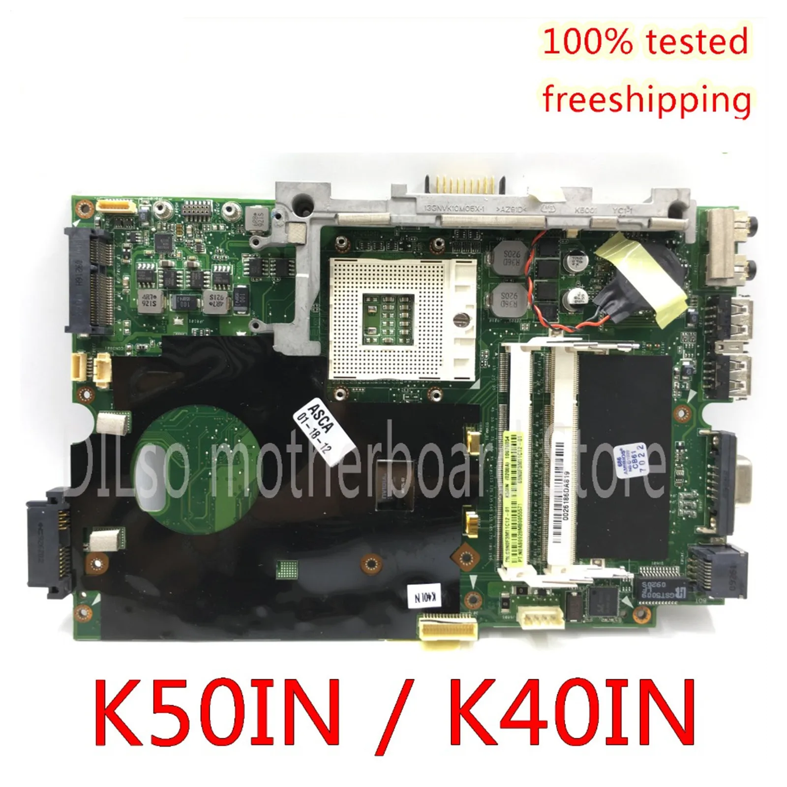 

KEFU K40IN K50IN Motherboard For Asus X8AIN,X5DIN K40IP K50IP K40AB K50AB K40IJ Laptop Motherboard Sent T7500 CPU