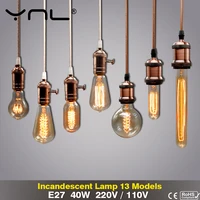 retro edison light bulb e27 220v 110v 40w st64 g80 g95 t10 t45 t185 a19 g125 filament incandescent ampoule bulbs vintage lamp