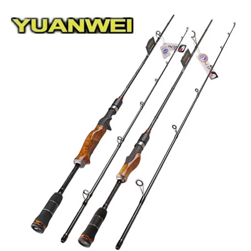 

YUANWEI 2Secs Wood Handle Spinning Rod 1.98m 2.1m 2.4m ML/M/MH Casting Rod Carbon Lure Fishing Rods Pesca Olta Fishing Stick