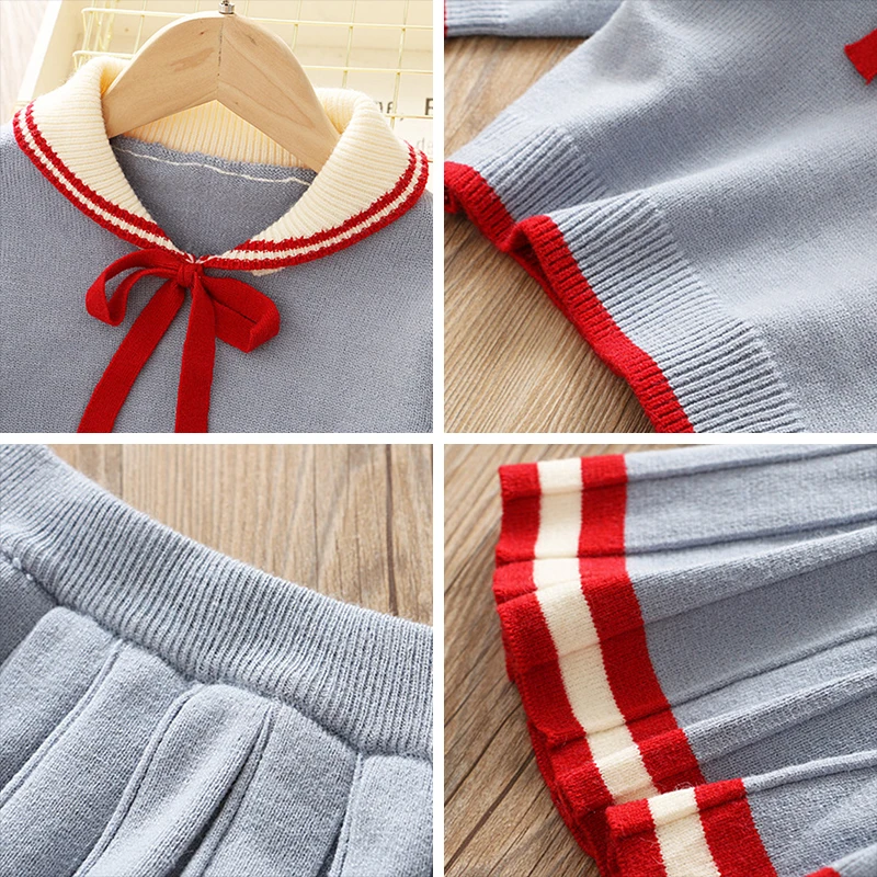 Keelorn Girls Dresses Spring Winter Wool Knitted Sweater Girl Bow dress For Party Wedding Baby Clothes Pleated | Детская одежда и