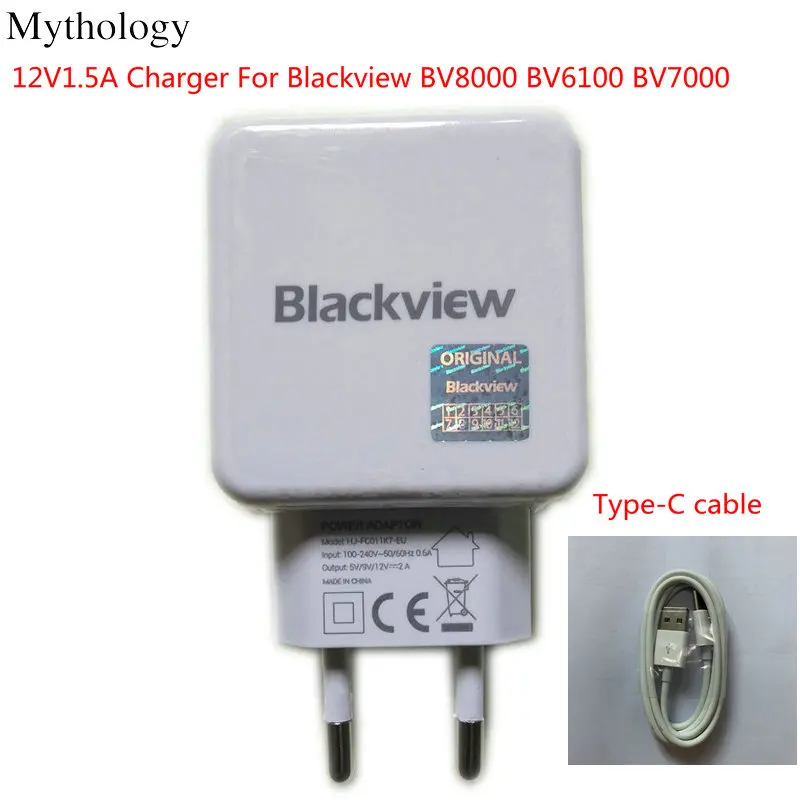 

AVY For Original Blackview BV8000 Pro EU Plug Travel Charger Connector Type C Cable USB Cable For BV7000 BV6100 BV8000 Pro