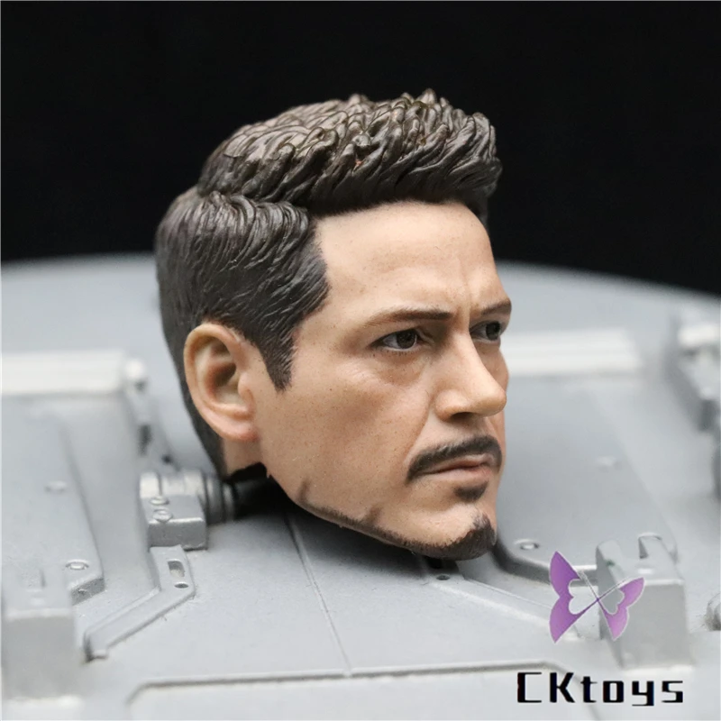 

High-quality In Stock 1/6 Scale Male Figure Accessory Tony Stark Head Sculpt Model for 12'' Body