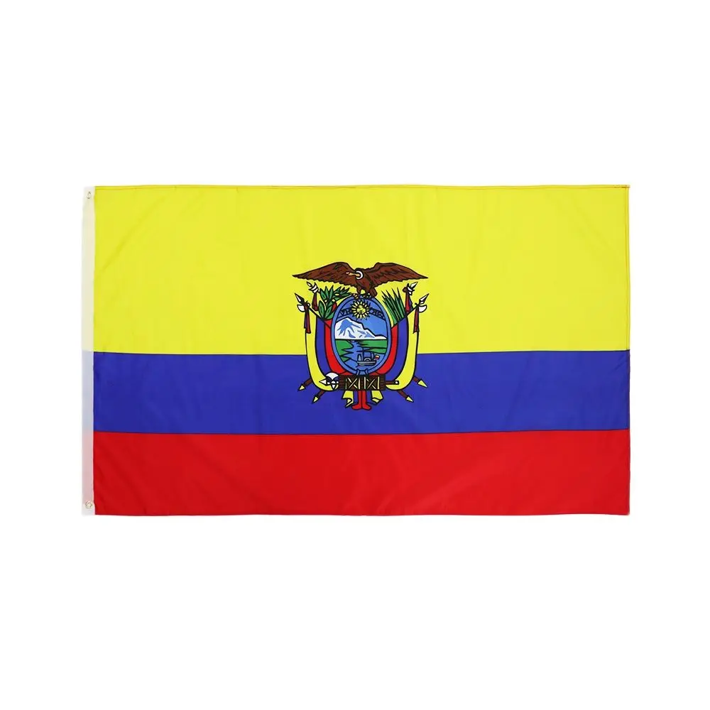 3X5 футов Эквадор Эквадорский флаг двойные сшитые флаги полиэстер с латунными