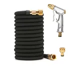 Садовый шланг 25-100 футов, телескопический магический шланг, металлический пистолет-распылитель для мойки автомобилей и полива в саду