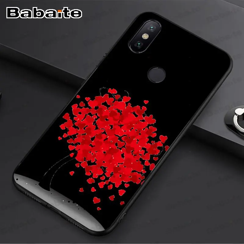 Красочными бабочками и бантиками Розовый любящее сердце черный мягкий кейс для