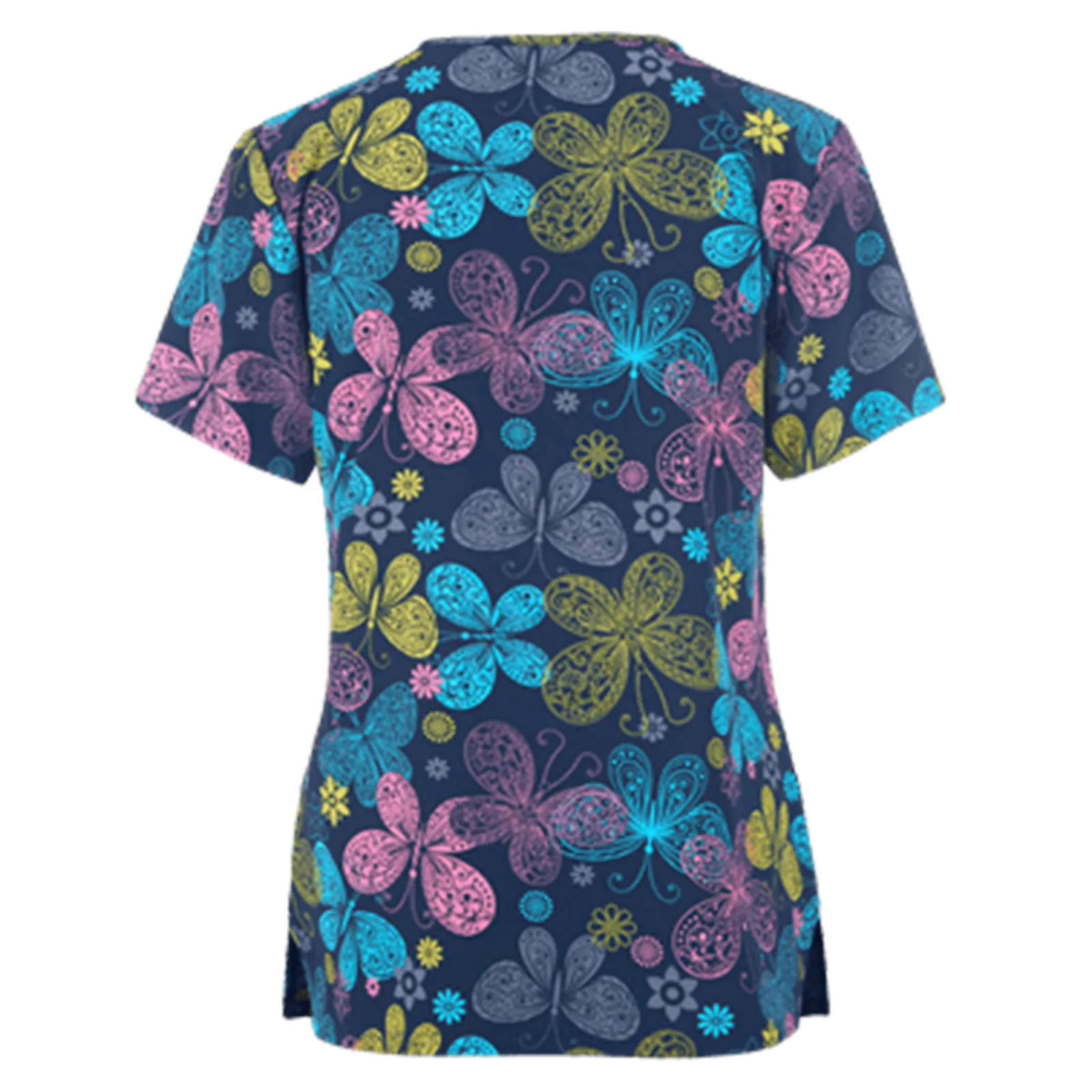 Новинка униформа медсестры женские топы с коротким рукавом и V-образным вырезом