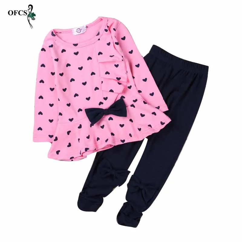 

Kids Girls Clothing Sets Summer New Style Brand Baby Girls Clothes Long sleeve T-Shirt+Cotton Pant 2Pcs Children Clothes Suits 8