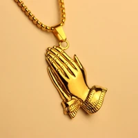 fashion gold and silver hand pendant necklace mens hip hop jewelry