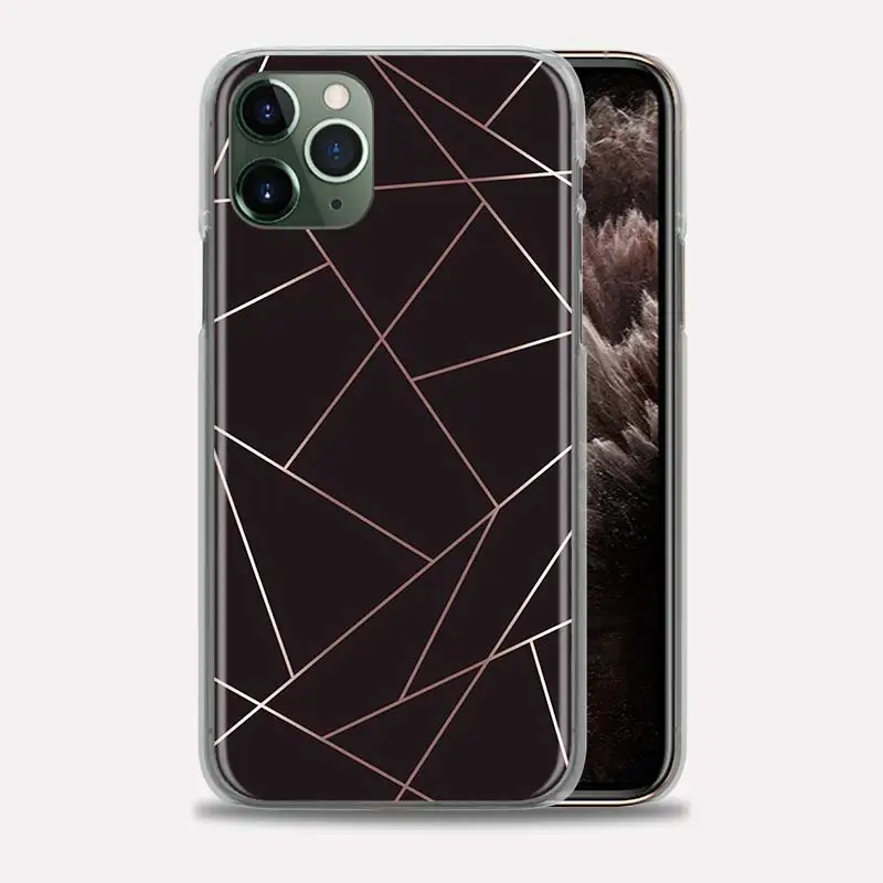 

Hard PC Phone Case for iPhone 12 11 Pro Max Cover for iPhone 7 Plus SE 2020 X XS XR 8 6 6S Shell Fundas Geometric Marble