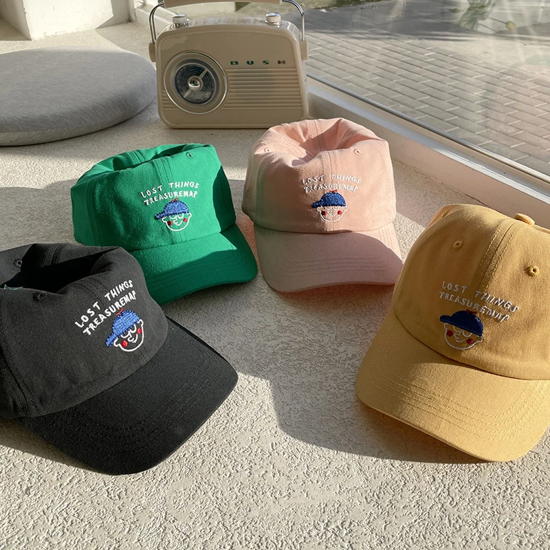 Бейсболка детская с вышивкой милый мультяшный Козырьки Шляпы для мальчиков и