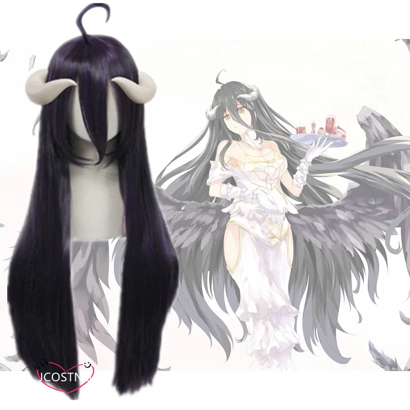 Женский парик для косплея 120 см длинные волосы темно-фиолетового и черного цветов