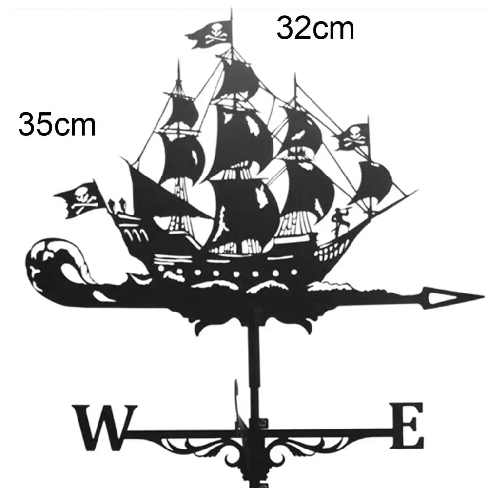 

Weather Vane with Roof Mount Architectural Style Stainless Steel Ship Plane Animal Pattern Outdoor Weathervane for Garden