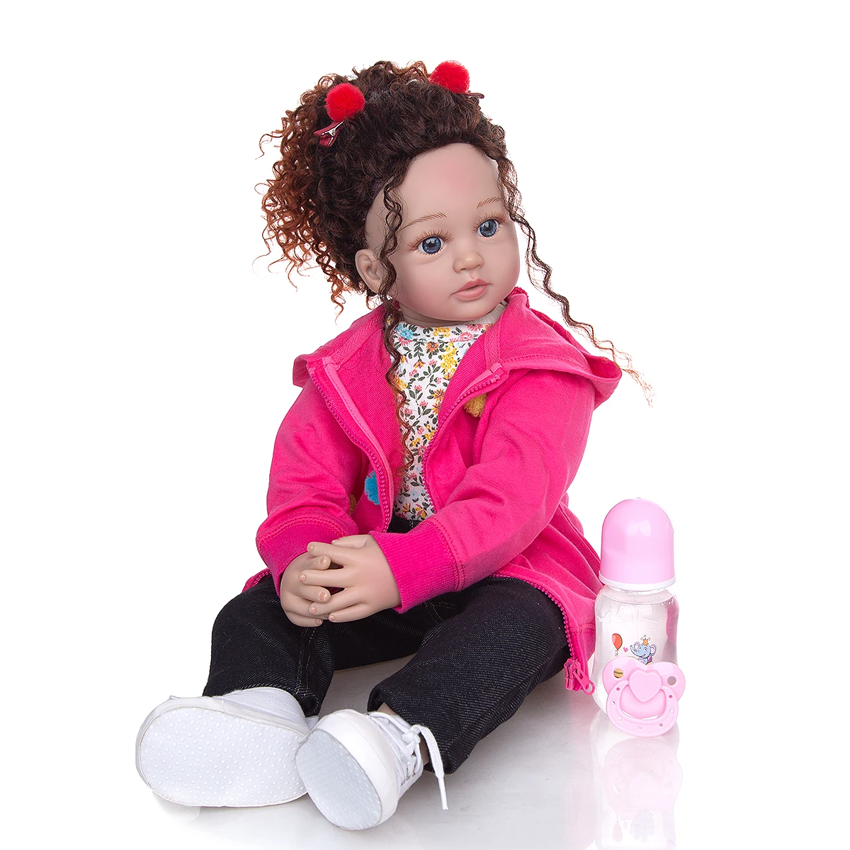 

24 Inch huge Real baby doll Reborn Toddler girl Cloth Body bebe reborn Boenca Stuffed silicone princess Doll Gifts