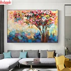 Алмазная мозаика, абстрактное искусство, красочное дерево, круглая вышивка крестиком, алмазная вышивка, художественная живопись, полный квадратный Декор для дома