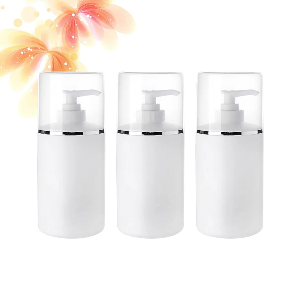 

3pcs Empty Pump Bottles Comestics Dispenser Bottles Pressing Emulsion Bottles Pastic Shampoo Bottle Lotion Bottle (White 250ML)