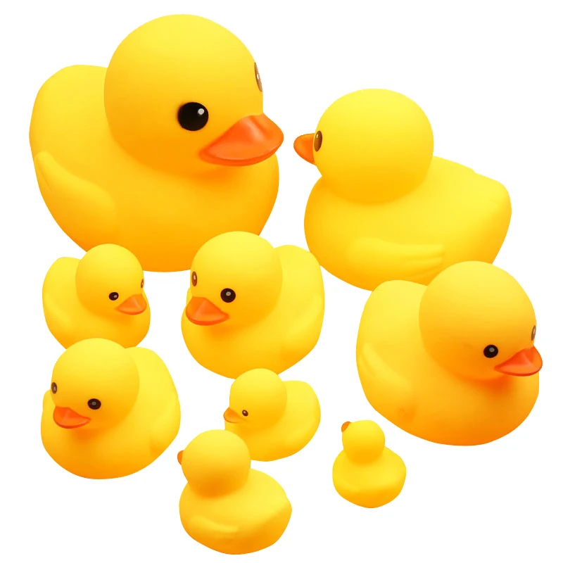 100 шт./лот пищащие резиновые игрушки для ванной Duckie детские бассейна душа воды