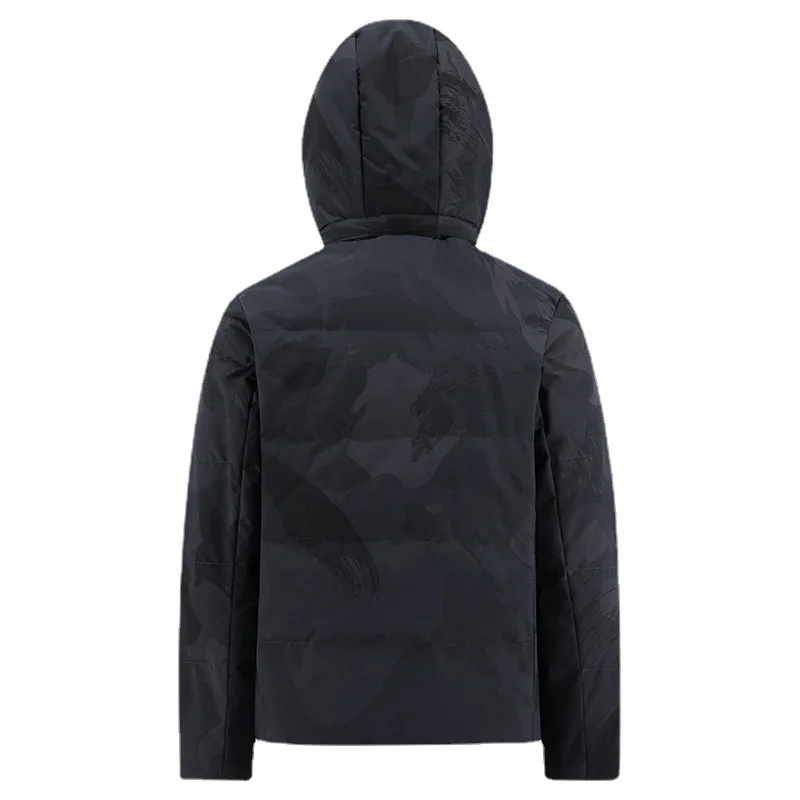 Men's Down Jacket Unisex Warm Waterproof Coat with Hooded and Snood Parka Camouflage Color Outwear Male Winter Clothes