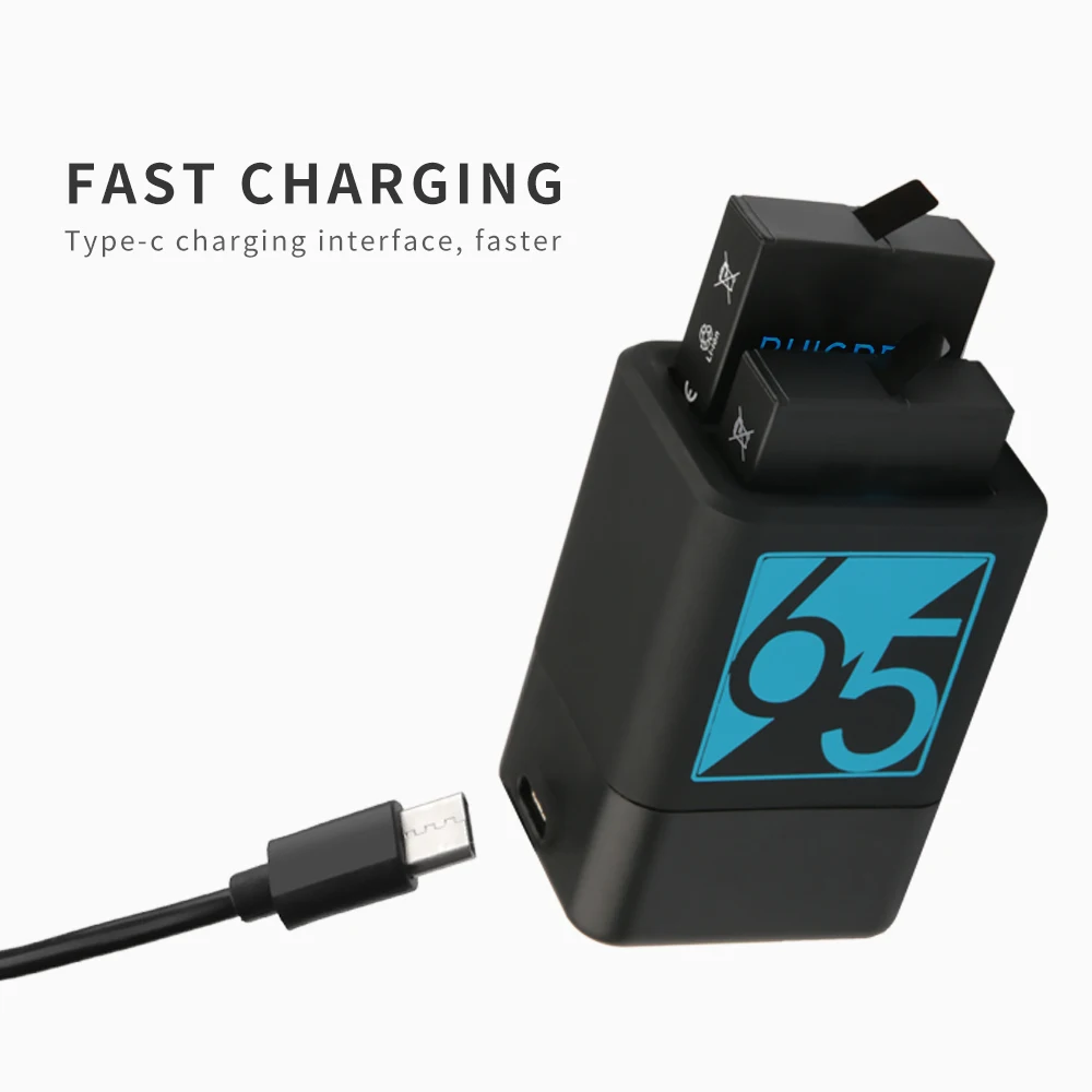 2 шт 1220mah аккумуляторная батарея Hero5 6 7 8 двойное зарядное устройство для GoPro Hero 8 7 6 GoPro 5 Черная Спортивная камера