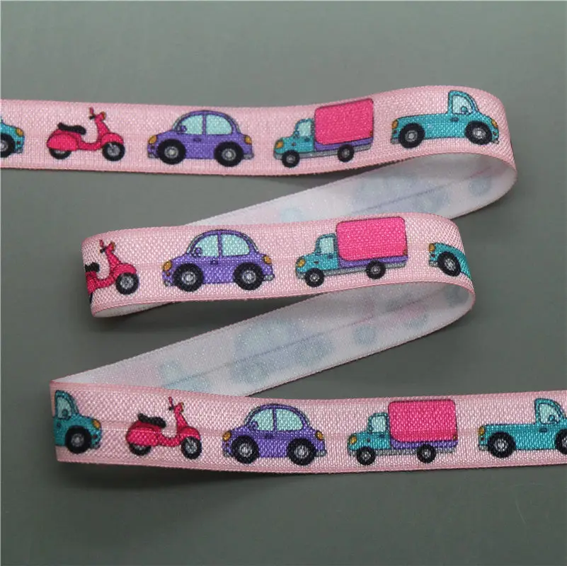 DHK 5/8'' 5yards animals cars whale printed Fold Elastic FOE stretch ribbon hairbow headwear headband DIY OEM E1669 | Дом и сад
