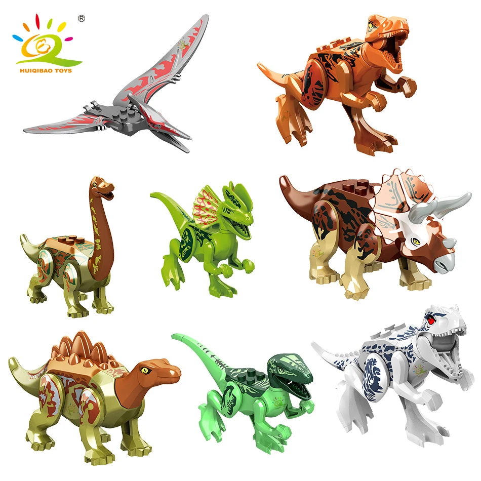 

HUIQIBAO TOYS 631pcs 8in1 Mech Dragon Dinosaur T-Rex figures Building Blocks for Children Jurassic city World Bricks