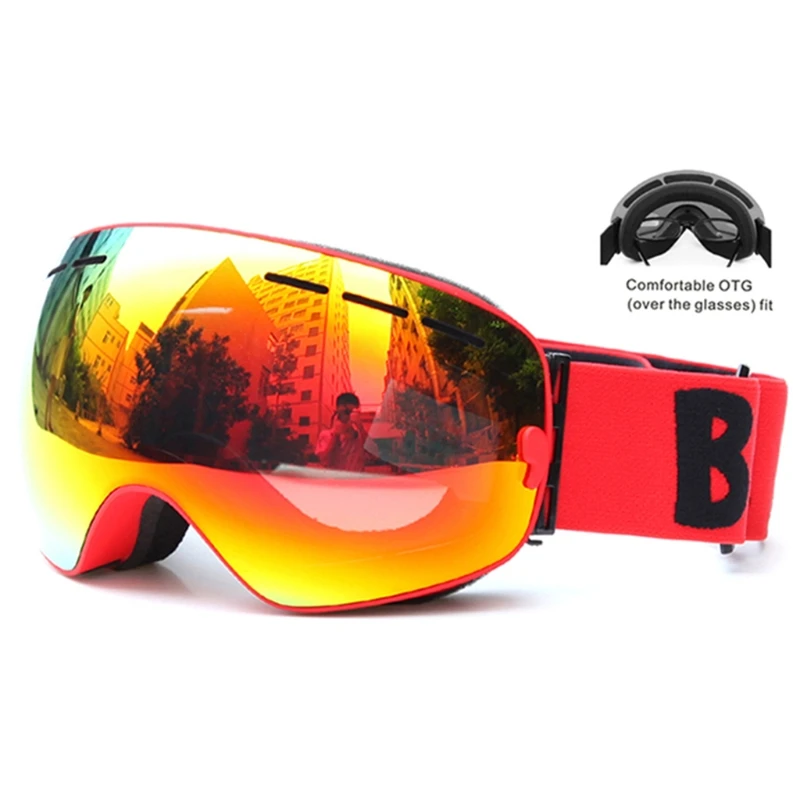

Ski Goggles Detachable Anti Fog UV400 Wide View Lens Big Glasses Skiing Snowboard Snowmobile Skate Eyewear