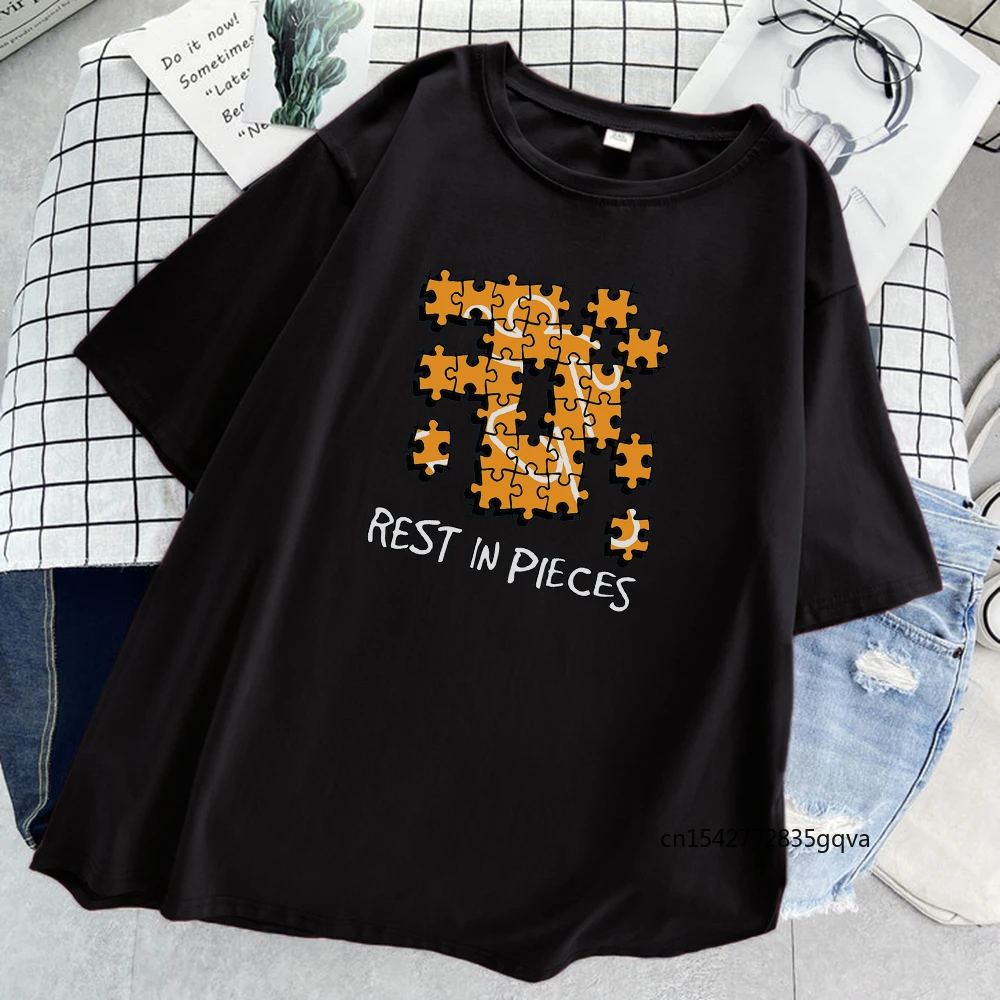 

Rest In Pieces Comic T Shirt for Women Street Hip Hop Style Oversized T-Shirt Harajuku Casual Tshirt Soft O-Neck Tees for Girls