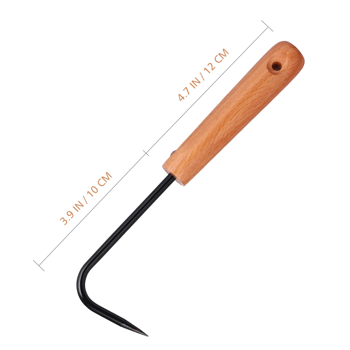 

Yarnow Garden Weeding Tool Root Remover Wooden Handle Manganese Steel Manual Weeder Weeding Device Single-claw Hook (Black)