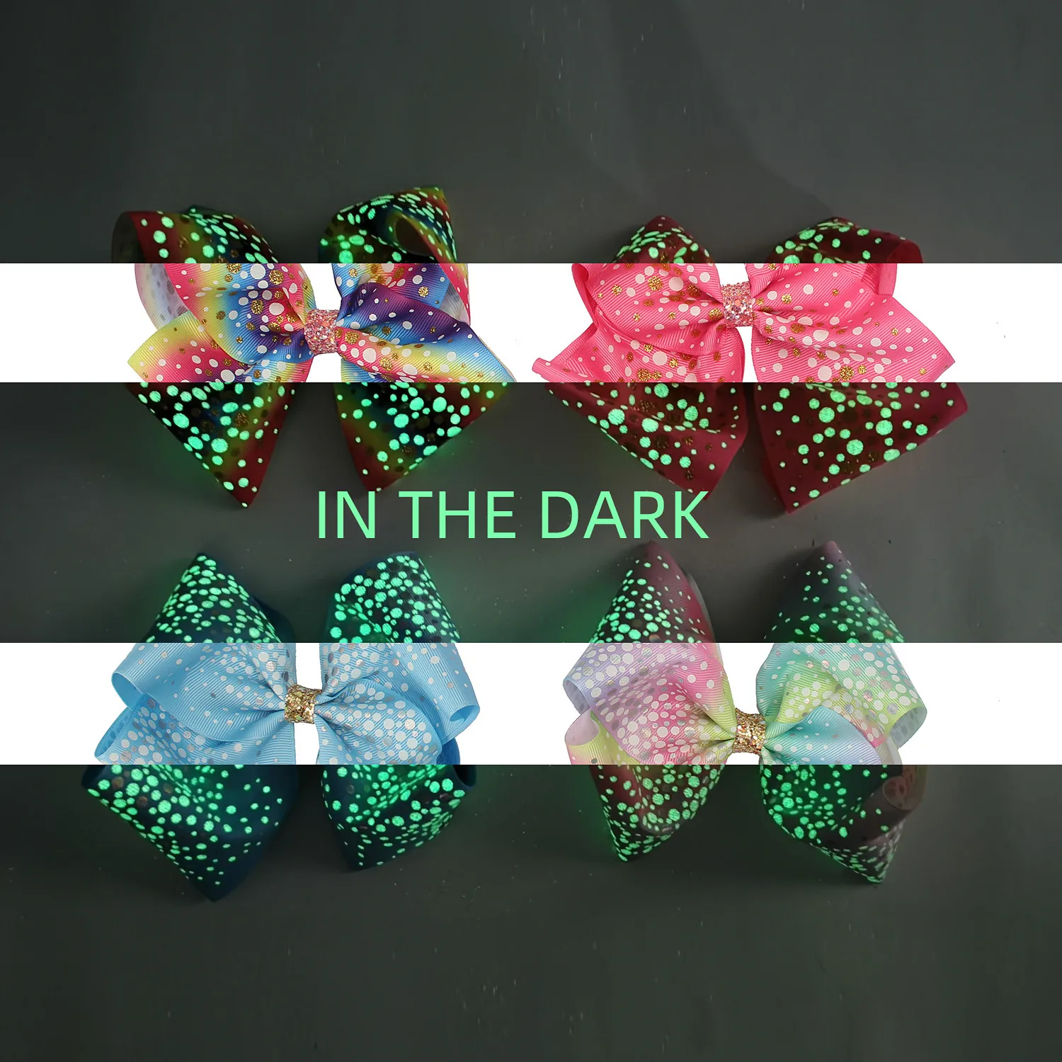 2 ярдов флуоресценции Grosgrain ленты градиент Лидер продаж в Золотой горошек