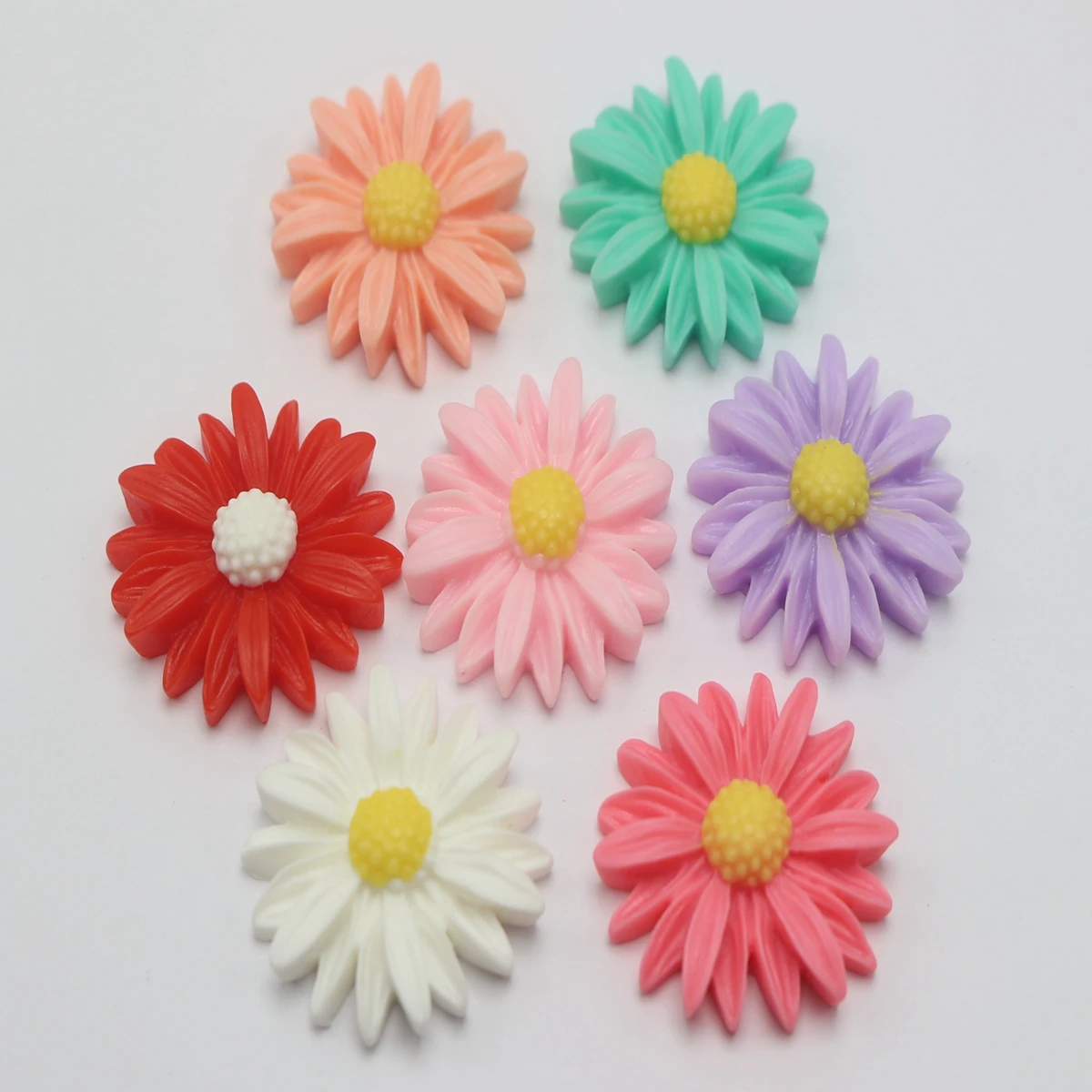 

20 Mixed Color Large Flatback Resin Daisy Flower Sunflower Cabochons 26mm(1")