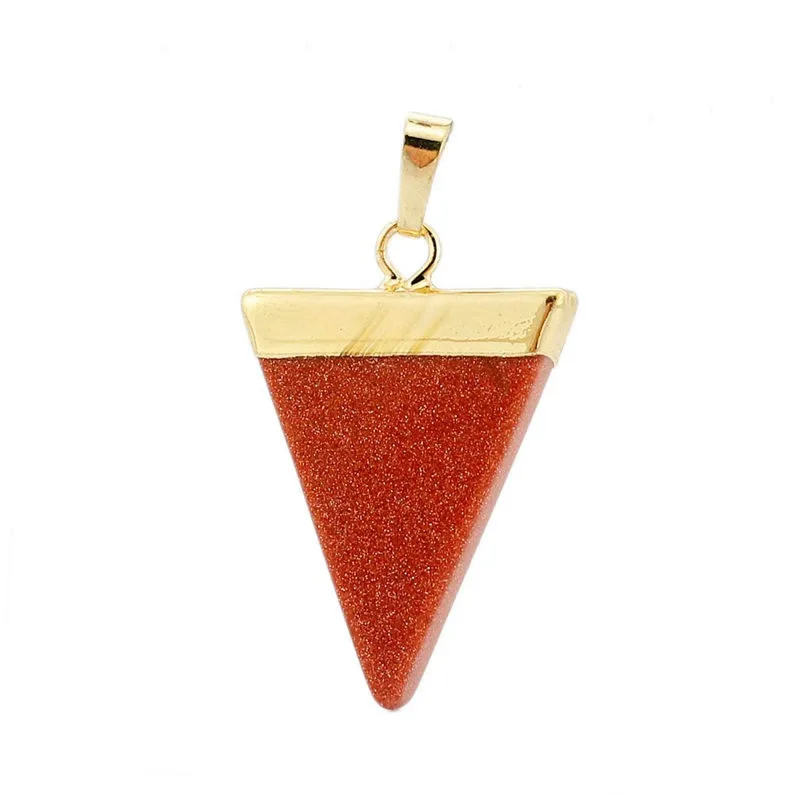 Природный кристалл треугольная Подвеска из камня медный сплав висячая головка