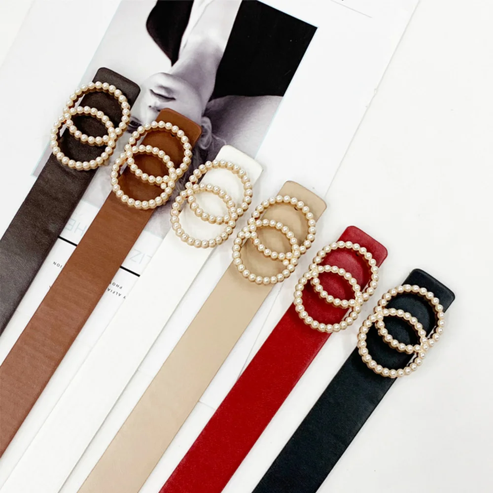 Женский пояс с двойным кольцом модный поясной ремень из искусственной кожи