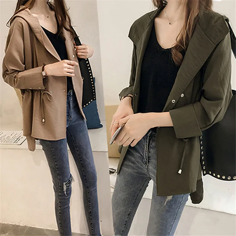 Fashion Women's Trench Coat 2020 New Spring Autumn Windbreaker Large Size 5XL Sashes Slim Casual Thin Coats Outerwear Female Top | Женская