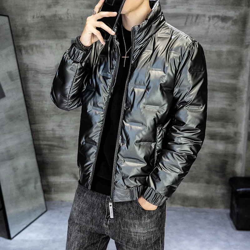 

2020 Men's Bright down Jacket Winter New Casual Fashion Trends Stand-up Collar down Jacket down Jacket