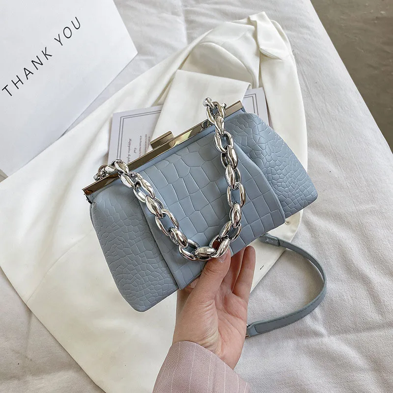 

Fashion Chain Stone Pattern Shoulder Bags For Women 2021 Summer New Ladies Handbags Luxury Designer Crossbody Armpit Bag Female