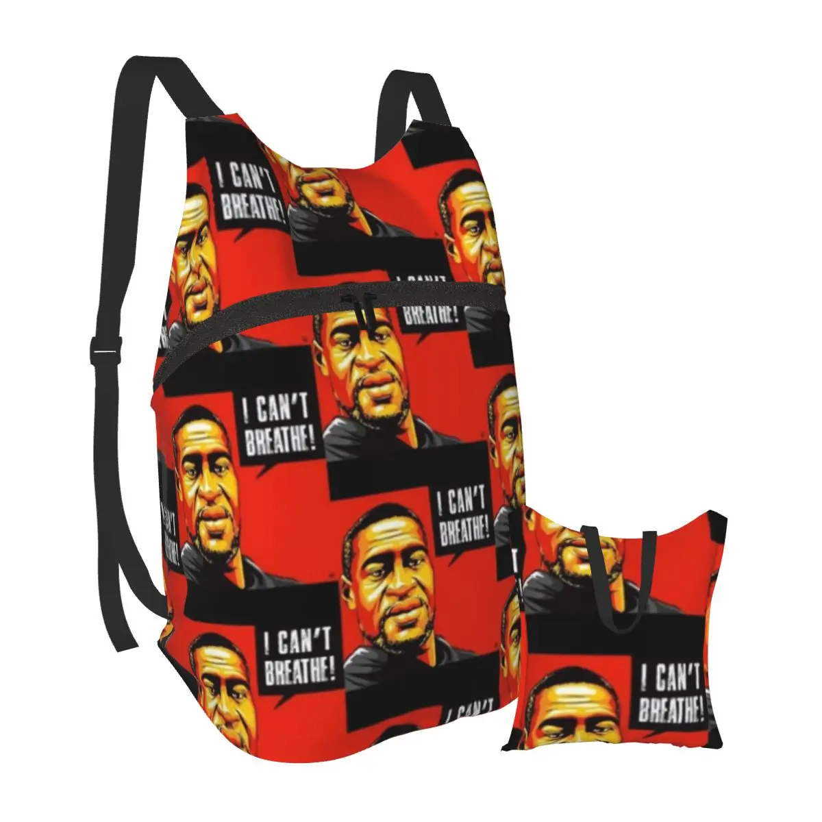 

George Floyd Backpacks Big Sweet foldable Backpack Primary School Runner Bags