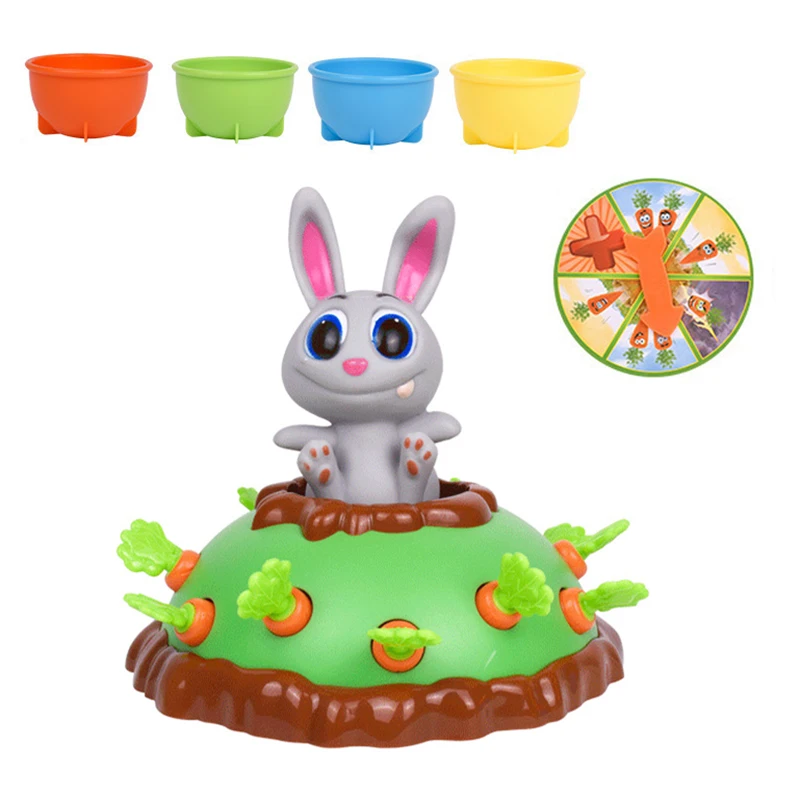 

Kids Toy Bunny Electric Puzzle Board Game Parent-Child Interactive Toy Party Game Jumping Rabbit Pulling Carrot Puzzle Game Gift