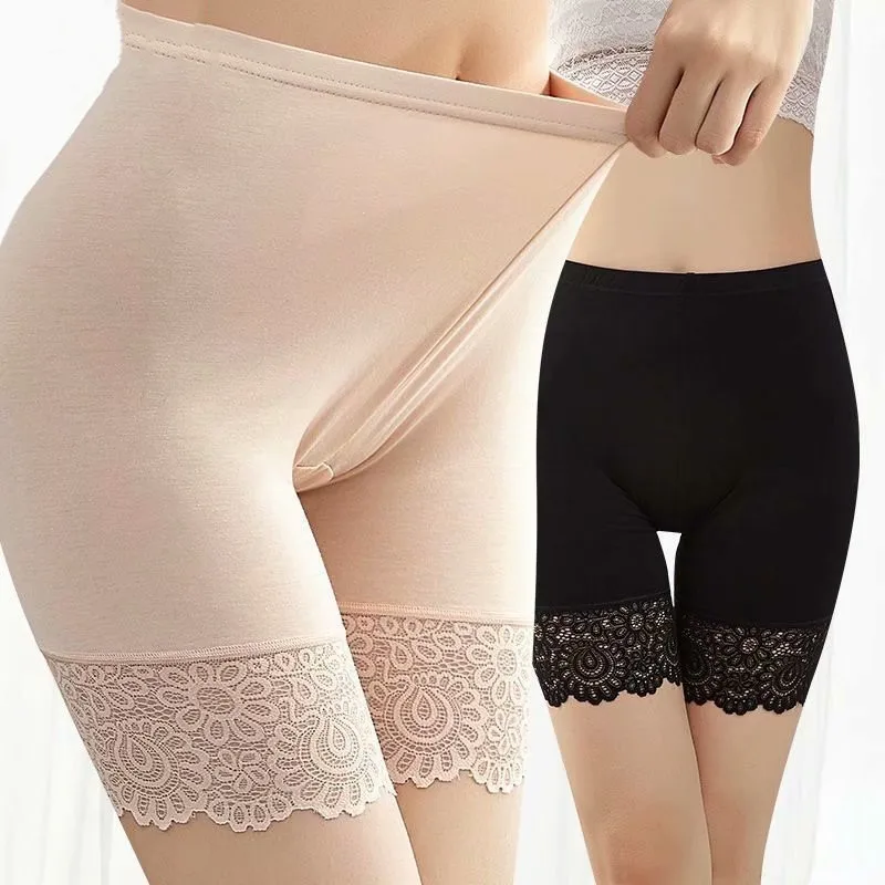 

2021 40KG-80KG Women Plus Big Size Safety Pants Soft And Comfortable Modal Material Shorts With Lace Panties