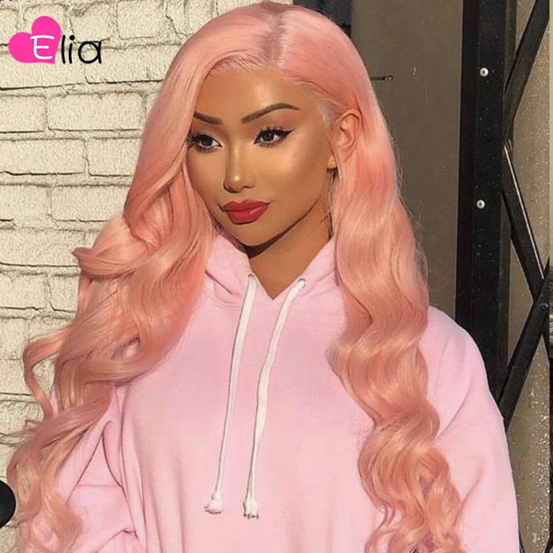 Colorful Light Purple Pink 613 Colored Lace Front Wig Human Hair Wig Body Wave Wigs Peruvian Human Hair For Black Women