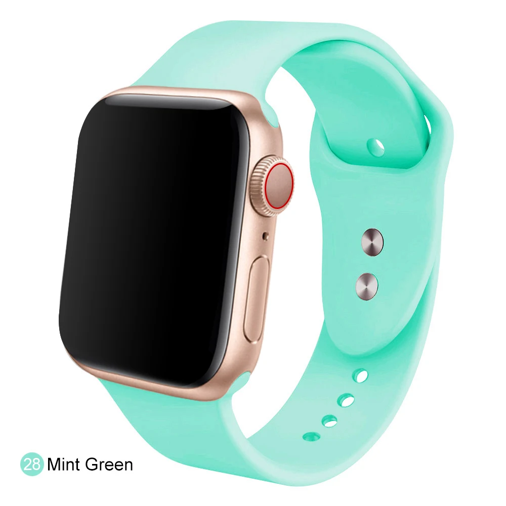Мягкий силиконовый сменный спортивный ремешок для 38 мм Apple Watch Series1 2 3 4 5 42 мм ремешок для наручных браслетов для iWatch Sports Edition - Цвет ремешка: Mint green