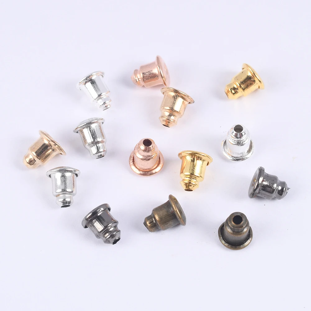 

200Pcs/Lot 5x6mm Bullet Earring Backs Plug Stopper Scrolls Earrings Making Findings DIY Blocked Caps Jewelry Accessories