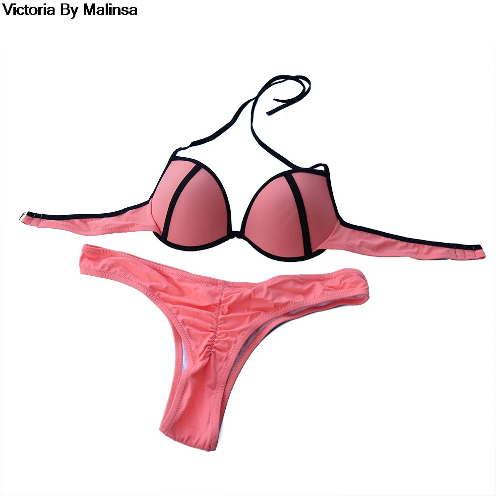 Женский купальник бикини бразильские трусики танга оранжевый дизайнерский