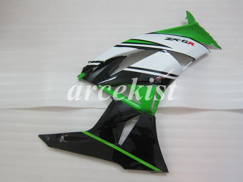 Литьевая Форма ABS Обтекатели тела набор подходит для Kawasaki ZX6R 2009 2010 2011 2012 ZX-6R 09 10 11 12 ниндзя 636 холодный зеленый белый