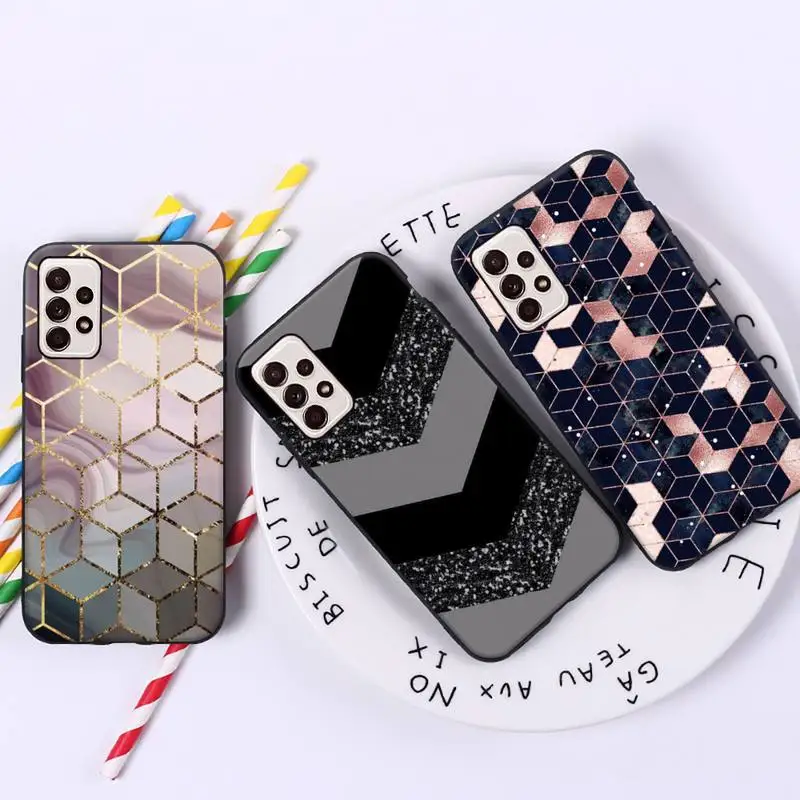 

Marbled Geometric patterns Phone Case For Samsung galaxy A S note 10 12 20 32 40 50 51 52 70 71 72 21 fe s ultra plus