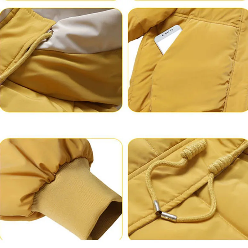 Женская свободная короткая куртка-парка Повседневная плотная теплая куртка с