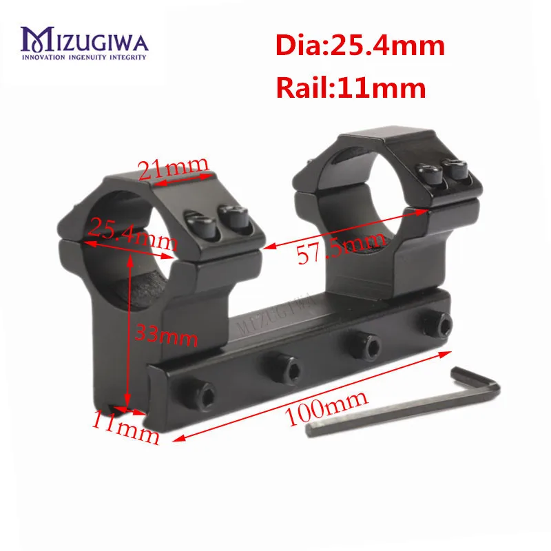 

Цельное кольцо MIZUGIWA 25,4 мм 1 "/30 мм, низкопрофильные кольца с креплением в виде ласточкиного хвоста, длиной 11 мм, рельсовое крепление для прице...