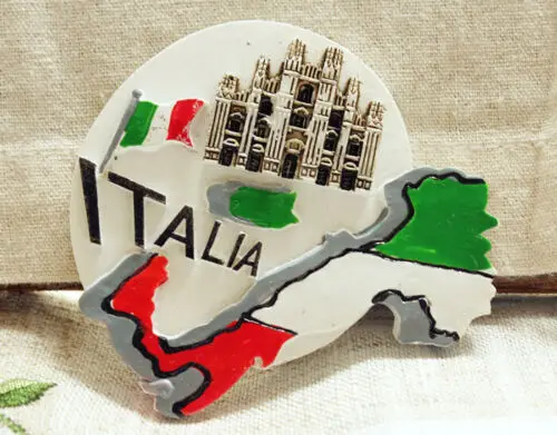 Карта флага Италии Миланский собор Италия путешествия 3D магнит на холодильник из